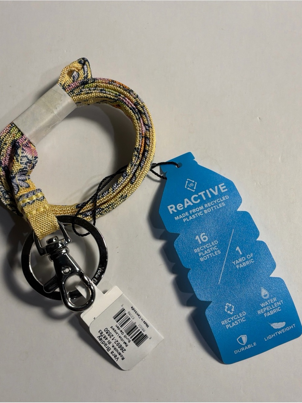 NWT Vera Bradley lanyard w ring and Lobster Clip Sunlit Garden Yellow